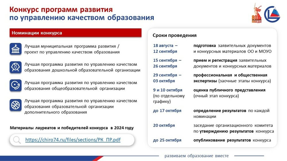 Стартовал конкурс программ развития по управлению качеством образования